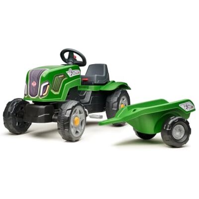 Falk Trattore a pedali Terra Maxx Bambino con rimorchio, da 2 anni Cappuccio apribile e seduta regolabile Falk Trattore a pedali Terra Maxx Bambino con rimorchio, da 2 anni Cappuccio apribile e seduta regolabile