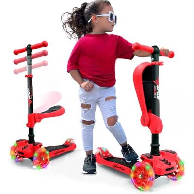 Hurtle Monopattino a 3 Ruote, Monopattino Bambino e Bambina da 2 Anni, Monopattino a Spinta, Monopattino in Altezza a Tre con Sedile a Ribaltamento, Scooter per Bambini con Ruote a LED Multicolore Hurtle Monopattino a 3 Ruote, Monopattino Bambino e Bambina da 2 Anni, Monopattino a Spinta, Monopattino in Altezza a Tre con Sedile a Ribaltamento, Scooter per Bambini con Ruote a LED Multicolore
