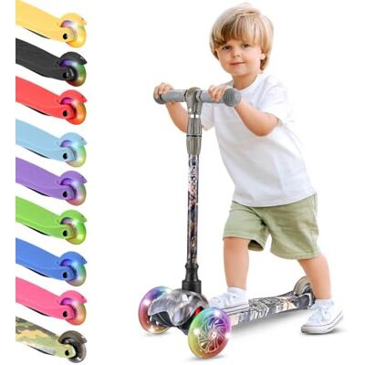 Hurtle Monopattino Mini Kickboard per Bambini – Altezza Regolabile da 63,5 a 71 cm, Leggero a 3 Ruote con Ruote LED Luminose, Antiscivolo, Divertente per Interni ed Esterni, per Bambini da 2 a 5 Anni Hurtle Monopattino Mini Kickboard per Bambini – Altezza Regolabile da 63,5 a 71 cm, Leggero a 3 Ruote con Ruote LED Luminose, Antiscivolo, Divertente per Interni ed Esterni, per Bambini da 2 a 5 Anni