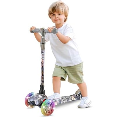 Hurtle Monopattino Mini Kickboard per Bambini – Altezza Regolabile da 63,5 a 71 cm, Leggero a 3 Ruote con Ruote LED Luminose, Antiscivolo, Divertente per Interni ed Esterni, per Bambini da 2 a 5 Anni Hurtle Monopattino Mini Kickboard per Bambini – Altezza Regolabile da 63,5 a 71 cm, Leggero a 3 Ruote con Ruote LED Luminose, Antiscivolo, Divertente per Interni ed Esterni, per Bambini da 2 a 5 Anni