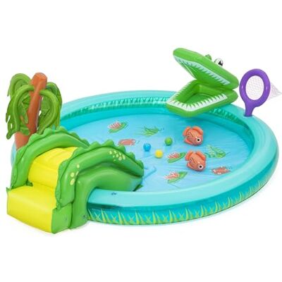 Bestway 53166 Playcenter gonfiabile con piscinetta Crocodile Cove 2,24 m x 1,81 m x 72 cm, multicolor Bestway 53166 Playcenter gonfiabile con piscinetta Crocodile Cove 2,24 m x 1,81 m x 72 cm, multicolor