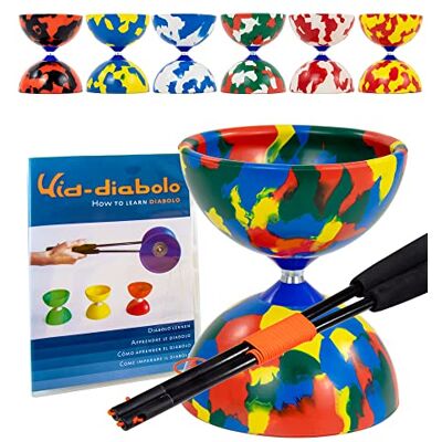 Juggle Dream Jester Diabolo Set da Giocoliere con Bacchette in Fibra e Video di Apprendimento Online, Giocattolo da Giocoleria (Multicolore) Juggle Dream Jester Diabolo Set da Giocoliere con Bacchette in Fibra e Video di Apprendimento Online, Giocattolo da Giocoleria (Multicolore)