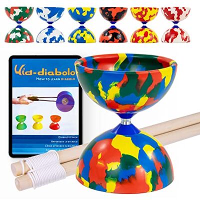 Juggle Dream Jester Diabolo Set – con Bacchette in Legno e Video di Apprendimento Online, Giocattolo da Giocoleria (Multicolore) Juggle Dream Jester Diabolo Set – con Bacchette in Legno e Video di Apprendimento Online, Giocattolo da Giocoleria (Multicolore)