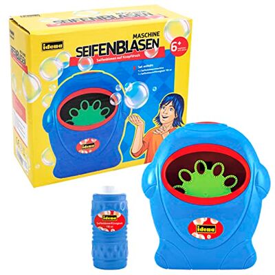 Idena Macchina per bolle di sapone blu con 118 ml di liquido per bolle di sapone, per bambini dai 6 anni in su Idena Macchina per bolle di sapone blu con 118 ml di liquido per bolle di sapone, per bambini dai 6 anni in su