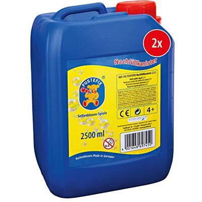 Pustefix Bolle colorate prodotte in Germania, 2 x 2,5 l, per matrimoni, compleanni dei bambini, feste estive, bolle di sapone colorate per bambini e adulti Pustefix Bolle colorate prodotte in Germania, 2 x 2,5 l, per matrimoni, compleanni dei bambini, feste estive, bolle di sapone colorate per bambini e adulti