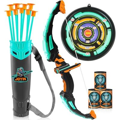 JOYIN Set di Arco e Frecce per Bambini Set di Giocattoli per Tiro con L'Arco Illuminato a LED con Frecce a Ventosa, Custodia per Bersaglio e Frecce, Giocattoli per Interni ed Esterni per Bambini JOYIN Set di Arco e Frecce per Bambini Set di Giocattoli per Tiro con L'Arco Illuminato a LED con Frecce a Ventosa, Custodia per Bersaglio e Frecce, Giocattoli per Interni ed Esterni per Bambini