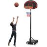 COSTWAY Canestro da Basket per Bambini Portatile e Regolabile in 5 Altezze, con Rete Durevole e Tabellone Infrangibile, Utilizzabile all’Interno ed all’Esterno, 44,5 x 73,5 x 192-247 cm nero e rosso