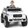 COSTWAY Mercedes Benz Macchina Elettrica per Bambini 12V, Veicolo Elettrico con Luci LED e Chiusura di Sicurezza, Macchina Cavalcabile per Bambini 3-8 Anni (Bianco)