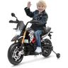 COSTWAY Aprilia 12 V Moto Motocicletta Elettrica per Bambini, con Ruote Ausiliarie Antiscivolo Luci LED e Musica MP3, Moto Elettrica alla Moda per Bambini 3-8 Anni(Nero)