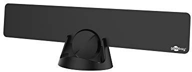 goobay Antenna ultrapiatta Attiva per Interni Full HD DVB-T, Incl. Filtro LTE/4G, Nero