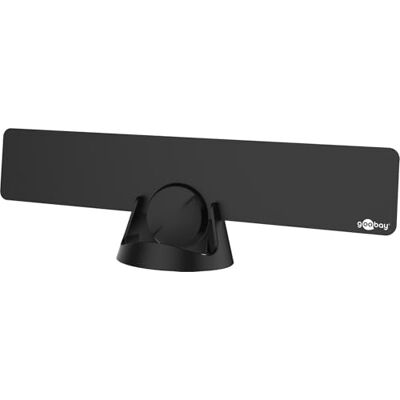 goobay 67183 Antenna ultrapiatta Attiva per Interni Full HD DVB-T, Incl. Filtro LTE/4G, Nero goobay 67183 Antenna ultrapiatta Attiva per Interni Full HD DVB-T, Incl. Filtro LTE/4G, Nero