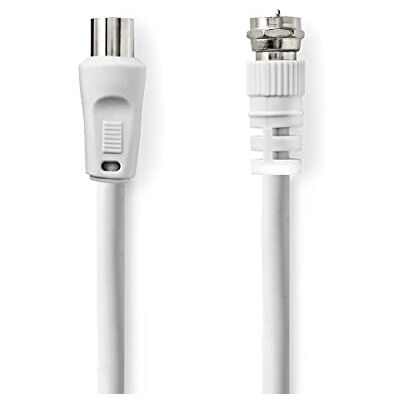 NEDIS Cavo satellitare e per Antenna F-Maschio IEC (coassiale) Maschio Placcato Nickel 75 Ohm Doppio Schermo 1.50 m Tondo PVC Bianco Polybag 5.00 m 5.00 m NEDIS Cavo satellitare e per Antenna F-Maschio IEC (coassiale) Maschio Placcato Nickel 75 Ohm Doppio Schermo 1.50 m Tondo PVC Bianco Polybag 5.00 m 5.00 m