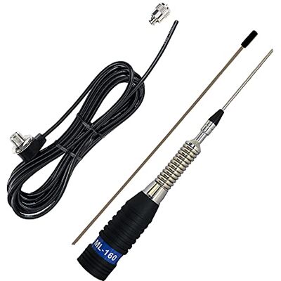 PNI Pacchetto antenna CB ML160, 145 cm e cavo di collegamento T601 con lunghezza di 4 metri per montaggio su supporto fisso PNI Pacchetto antenna CB ML160, 145 cm e cavo di collegamento T601 con lunghezza di 4 metri per montaggio su supporto fisso