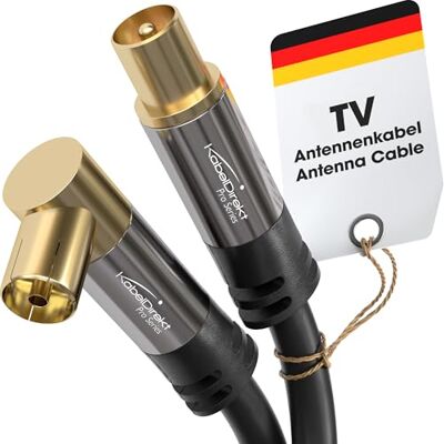 Cavo Antenna 4K KabelDirekt - 2m, Angolo/Lineare, Connettore Metallico - TV & Digitale Cavo Antenna 4K KabelDirekt - 2m, Angolo/Lineare, Connettore Metallico - TV & Digitale