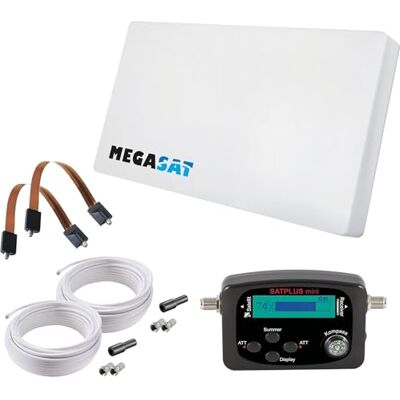 Megasat Set Antenne Piatta D2 Profi-Line – Antenna satellitare, 2 utenti Megasat Set Antenne Piatta D2 Profi-Line – Antenna satellitare, 2 utenti