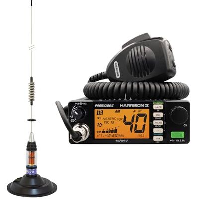 PNI Kit Radio CB President HARRISON II ASC + Antenna CB ML70, lunghezza 70 cm, 26-30 MHz, 200 W PNI Kit Radio CB President HARRISON II ASC + Antenna CB ML70, lunghezza 70 cm, 26-30 MHz, 200 W