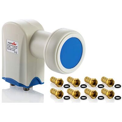 POPPSTAR Quad LNB 4 uscite LNC set 8 connettori F per antenna parabolica 4 ricevitori (digital, 4K, Full HD, 4k UHD, 3D TV) POPPSTAR Quad LNB 4 uscite LNC set 8 connettori F per antenna parabolica 4 ricevitori (digital, 4K, Full HD, 4k UHD, 3D TV)