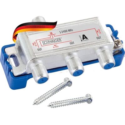 SCHWAIGER 9499 Distributore SAT BK digitale a 3 vie Distributore a 3 vie Splitter SAT Distributore satellitare triplo SAT-TV SCHWAIGER 9499 Distributore SAT BK digitale a 3 vie Distributore a 3 vie Splitter SAT Distributore satellitare triplo SAT-TV