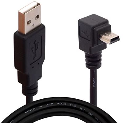 HTGuoji Cavo USB 2.0 A maschio ad angolo mini, cavo di ricarica per sincronizzazione dati mini 5P ad angolo retto di 90 gradi per Garmin Dash Cam Navigatore GPS per auto DVR Fotocamera digitale 1,5 m (Down) HTGuoji Cavo USB 2.0 A maschio ad angolo mini, cavo di ricarica per sincronizzazione dati mini 5P ad angolo retto di 90 gradi per Garmin Dash Cam Navigatore GPS per auto DVR Fotocamera digitale 1,5 m (Down)