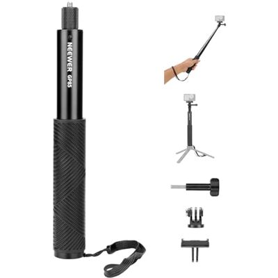 NEEWER Kit Asta di Prolunga Compatibile con DJI OSMO Action 5 Pro 4 3 GoPro Insta360 AKASO, Selfie Stick Invisibile 121cm, Adattatore Action Cam e Supporto Magnetico a Sgancio Rapido per Video, GP-85 NEEWER Kit Asta di Prolunga Compatibile con DJI OSMO Action 5 Pro 4 3 GoPro Insta360 AKASO, Selfie Stick Invisibile 121cm, Adattatore Action Cam e Supporto Magnetico a Sgancio Rapido per Video, GP-85