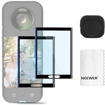 NEEWER Protezione per Schermo/Lente Compatibile con Insta360 X5 X4 Action Cam, Pellicola Protettiva per Schermo Temperato (2pz), Cap Custodia Protettiva in Silicone e Kit Accessori di Ricambio, CA156 NEEWER Protezione per Schermo/Lente Compatibile con Insta360 X5 X4 Action Cam, Pellicola Protettiva per Schermo Temperato (2pz), Cap Custodia Protettiva in Silicone e Kit Accessori di Ricambio, CA156