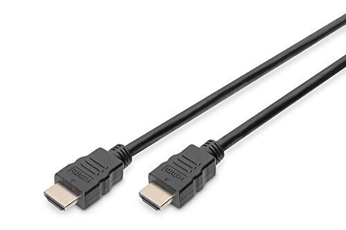 Digitus Cavo di collegamento HDMI High Speed, tipo A, HDMI 2.0, 3,0 m, Ultra HD 4k/60Hz, contatti placcati oro, compatibile con TV/beamer/monitor, nero