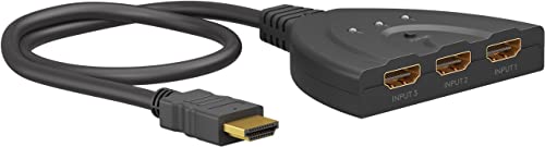 goobay 58487 Commutatore HDMI 3 in 1 out / 4K a 30Hz (2160p) Splitter HDMI/Commutatore HDMI 1.4 per PS4, PS5, laptop o monitor