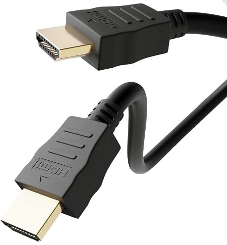 goobay 31897 Cavo HDMI Standard con Ethernet, Dorato, Nero, 6mm Diametro, 15m Lunghezza del Cavo