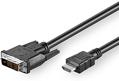 goobay 51584 Cavo DVI/HDMI, Placcato Nickel, Nero, 10m Lunghezza del Cavo