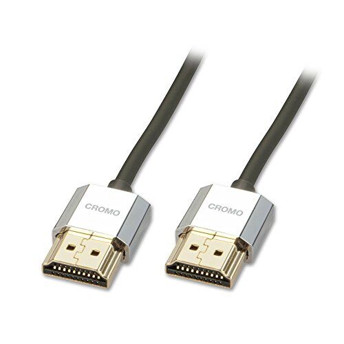 Lindy Cavo HDMI 2.0 CROMO Slim 4.5 Metri, Cavetto High Speed 4k@60Hz 18G 3D 1080p HDCP 2.2 HDR Certificato ARC, CEC, ATC   Compatibile con TV, Monitor, Xbox, PS4, PS5, Blu-ray, Soundbar con Ethernet
