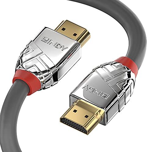 Lindy Cavo HDMI 2.0 Cromo Line 10 Metri, Cavetto 4k@60Hz 10.2G 3D 1080p HDCP 1.4 2.2 Certificato HDR, ARC, CEC, ATC   Compatibile con TV, Monitor, Xbox One, PS4 PS5, Blu-ray, Ethernet