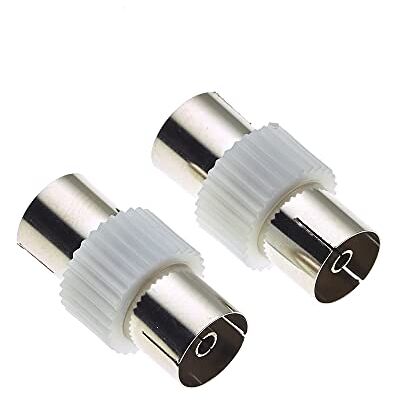 Keple Adattatore TV da presa TV a coassiale con impedenza 75 Ohm per trasmissione eccellente, connettore ed estensore di cavo confezione da 2 Keple Adattatore TV da presa TV a coassiale con impedenza 75 Ohm per trasmissione eccellente, connettore ed estensore di cavo confezione da 2