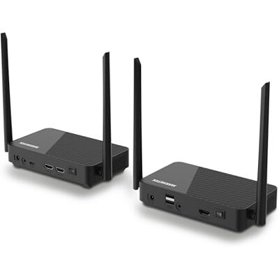 Marmitek TV Anywhere Wireless 4K LL HDMI wireless 4K60 Low Latency Trasmettitore ricevitore HDMI a bassa latenza, Dolby Digital 7.1, DTS, Dolby Atmos, ritorno IR e HDMI loopthrough Marmitek TV Anywhere Wireless 4K LL HDMI wireless 4K60 Low Latency Trasmettitore ricevitore HDMI a bassa latenza, Dolby Digital 7.1, DTS, Dolby Atmos, ritorno IR e HDMI loopthrough