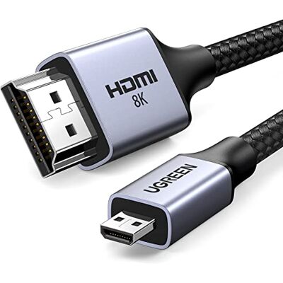 UGREEN Cable HDMI HD164 a Micro HDMI 2.1 8K 2m 4K@240Hz, eARC, 48Gbps, bidirezionale, Dolby Atmos, 3D, placcato oro, compatibile con GoPro Raspberry Pi 5 Camera Nikon UGREEN Cable HDMI HD164 a Micro HDMI 2.1 8K 2m 4K@240Hz, eARC, 48Gbps, bidirezionale, Dolby Atmos, 3D, placcato oro, compatibile con GoPro Raspberry Pi 5 Camera Nikon