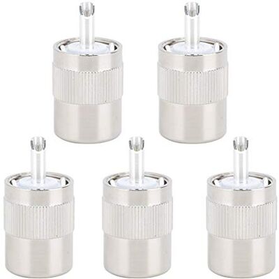 VBESTLIFE Connettore coassiale UHF PL-259 a Spina Maschio a saldare in Ottone nichelato per 50 Ohm RG8/RG214/RG213 9913/LMR400 coassiale (5 PZ) VBESTLIFE Connettore coassiale UHF PL-259 a Spina Maschio a saldare in Ottone nichelato per 50 Ohm RG8/RG214/RG213 9913/LMR400 coassiale (5 PZ)