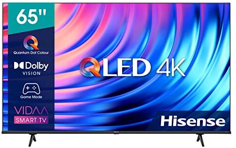 Hisense 65" QLED UHD 4K 65E78HQ, Smart TV VIDAA 5.0, HDR Dolby Vision, VA, Controlli vocali Alexa/Google Assistant, Tuner DVB-T2/S2 HEVC 10, lativù 4K