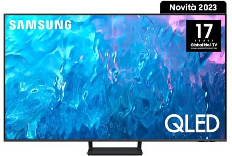 Samsung TV QE55Q70CATXZT QLED 4K, Smart TV 55" Processore Quantum 4K, Dual LED, OTS Lite, AirSlim Design, Integrato con Bixby e Alexa compatibile con Google Assistant, Titan Gray 2023