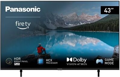 Panasonic TX-43MX800E, Smart TV LED 4K Ultra HD 43 Pollici, High Dynamic Range (HDR), Dolby Atmos e Dolby Vision, Fire TV, Prime Video, Alexa, Netflix, Modalità Gioco, Nero