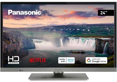 Panasonic TX-24MS350E, Smart 2023 TV HD LED da 24 Pollici, High Dynamic Range (HDR), Supporta Assistente Google e Alexa,USB Media Player, Modalità Hotel,Possibilità di Montaggio a Parete,Argento Inox