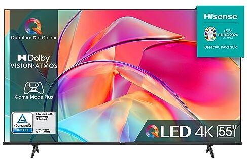 Hisense 55" QLED 4K 2023 55E77KQ, Smart TV VIDAA U6, Dolby Vision, HDR 10+, Game Mode PRO Plus, Alexa Built-in, VIDAA Voice, Tuner DVB-T2/S2 HEVC 10, lativù 4K