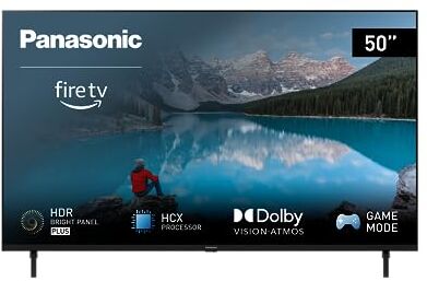 Panasonic TX-50MX800E, Smart TV LED 4K Ultra HD 50 Pollici, High Dynamic Range (HDR), Dolby Atmos e Dolby Vision, Fire TV, Prime Video, Alexa, Netflix, Modalità Gioco, Nero