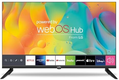 Cello Smart TV 32" Smart LG WebOS HD Ready Televisore con Triplo Sintonizzatore S2 T2 FreeSat Bluetooth Disney+ Netflix Apple TV+ Prime Video Made in Europe