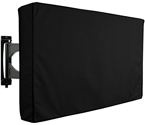 KHOMO GEAR Copertura Nera impermeabile per Televisore 55 56 57 58 pollici  Custodia Copri TV Televisione Esteriore Universale Cover per LED OLED LCD PLASMA Nero