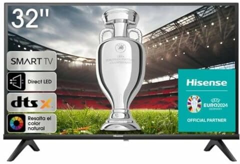 Hisense 32A49K TV Smart 32 Pollici, LED, DVB-T2 HEVC, WiFi + Ethernet, Nero