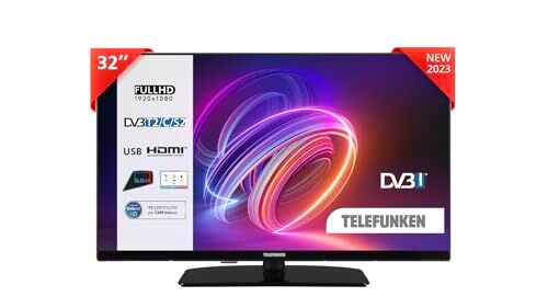 TELEFUNKEN Smart TV 32" Full HD 32TEFHD750Z, TV LED 32 Pollici, Compatibile con Alexa e Google Assistant, DVB-I, Digitale DVB-T2, Dolby Vision HDR10, USB, 2023