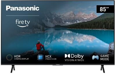 Panasonic TX-85MX800E, Smart TV LED 4K Ultra HD 85 Pollici, High Dynamic Range (HDR), Dolby Atmos e Dolby Vision, Fire TV, Prime Video, Alexa, Netflix, Modalità Gioco, Nero