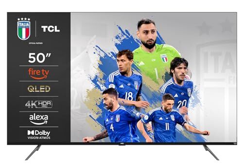 TCL 50CF630, 50" (126 cm) Fire TV QLED (4K Ultra HD, HDR 10+, Dolby Vision & Atmos, Smart TV, Game Master, Motion Clarity 60Hz, Telecomando vocale Alexa), Nero