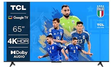 TCL 65P639, TV 65”, 4K HDR, Ultra HD, Google TV con design senza bordi (HDR 10, Game Master, Dolby Audio, compatibile con Assistente Google e Alexa)