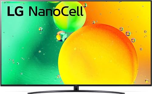 LG NanoCell 75NANO766QA Smart TV 4K 75" Serie NANO76 2022, Processore α5 Gen 5, Filmmaker Mode, Game Optimizer, Wi-Fi, AI ThinQ, Google Assistant e Alexa Integrati, Telecomando Puntatore
