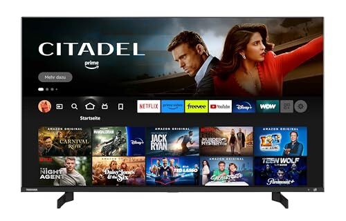 Toshiba 43QF5D63DA QLED 4K Smart Fire TV, TRU Picture, Ultra HD, HDR10, Disney+, Prime, Netflix, Dolby Vision, Dolby Atmos, Sound by Onkyo, Alexa, HDMI 2.1, Bluetooth, Airplay